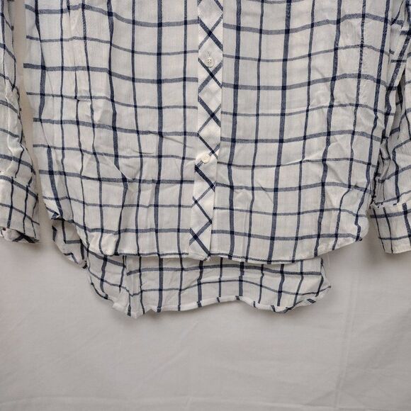 Kenneth Cole Reaction Plaid Button Down White/Blue/Navy Shirt Size Small - Picture 7 of 16